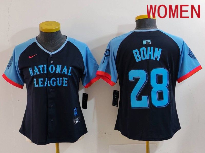 Women Philadelphia Phillies #28 Bohm Blue All star 2024 Nike MLB Jersey style 4